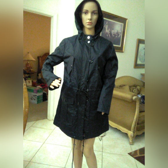 BNWT EXQUISITE JACKET BY URBAN REPUBLIC SZ. MED BLACK W/ DRAWSTRINGS PKTS HOODIE - Picture 10 of 15